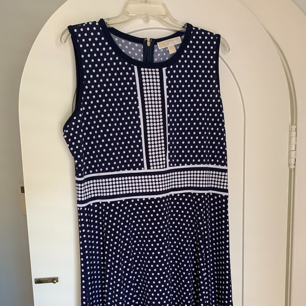MICHAEL  Michael Kors Dress navy blue polka dot